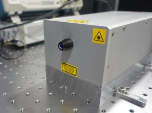 Duetto 349 Single Frequency CW DPSS Laser on optical bench